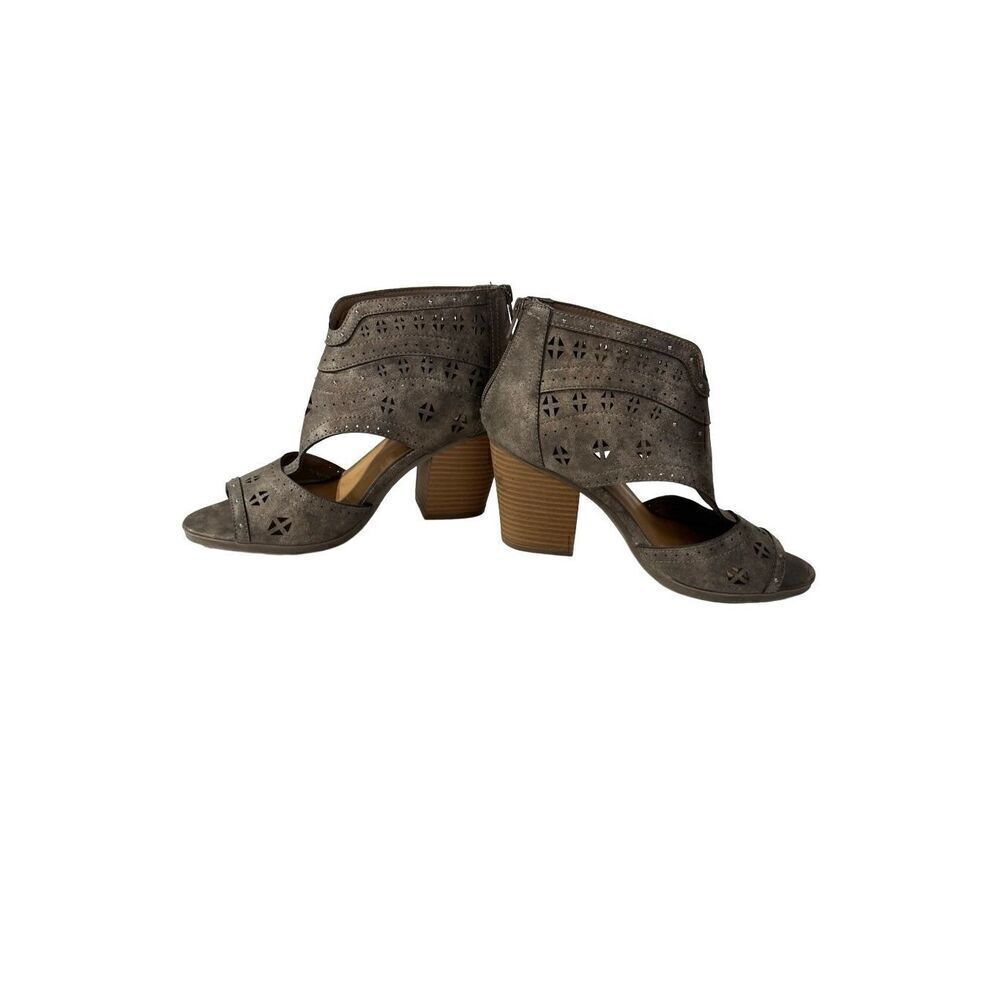 Sugar Viveca Laser Cut Metallic Booties